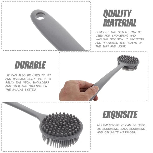 Bath Brush Body Scrubber Elderly Skin Exfoliator Silicon Back Loofah Shower
