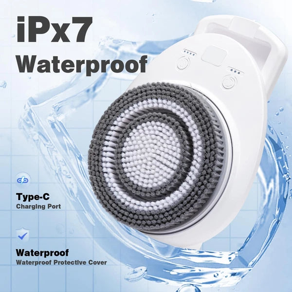 Smart Wall Mounted Exfoliating Brush, Electric Body Scrubber with 4 Replaceab...