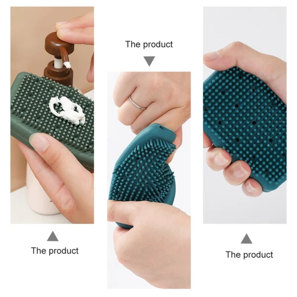 3 Pcs Silicone Bath Brush Body Exfoliator Skin Scrubber Man Cleaning Tools Back