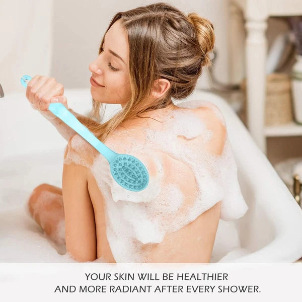 3pcs Long Handle Bath Scrubber Back Brush Massage Brush Bath Brush