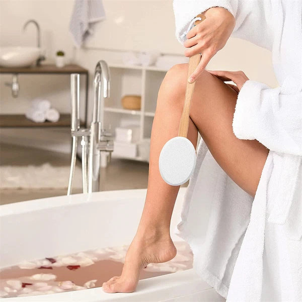 Bath Sanding Brush, Lotion Applicator for Your Back, Back Applicator with 4 Pad