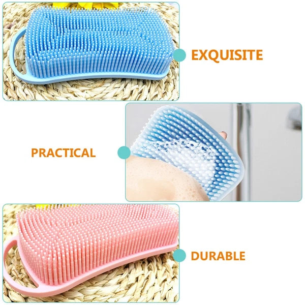 2 Pcs Silicone Shampoo Man Shower Scrubber for Body Brushes
