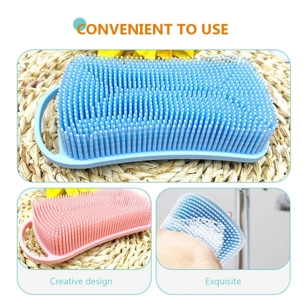 2 Pcs Silicone Shampoo Man Shower Scrubber for Body Brushes