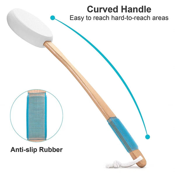 Bath Sanding Brush, Lotion Applicator for Your Back, Back Applicator with 4 Pad