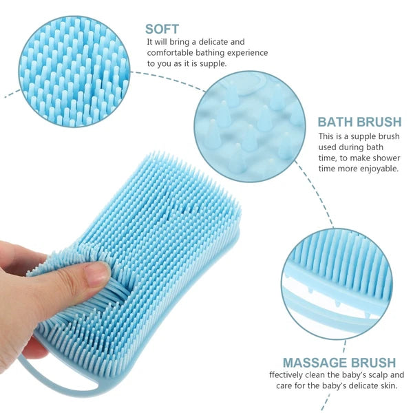 Silicone Bath Brush Man Child Shower Scrubber for Body Scrubbing