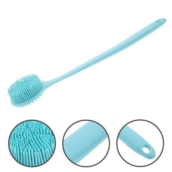 Long Handle Bath Brush Silicone Body Scrubber Exfoliator Exfoliation