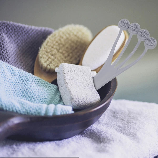 4 PCS Exfoliating Bath Brush Shower Back Massage Scrubbing with Handle