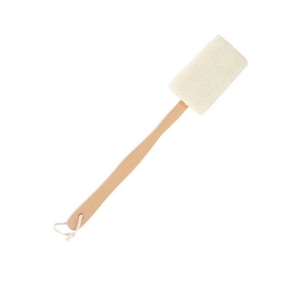 Natural Loofah Exfoliating Bath on A Wooden Handle exfoliating brush