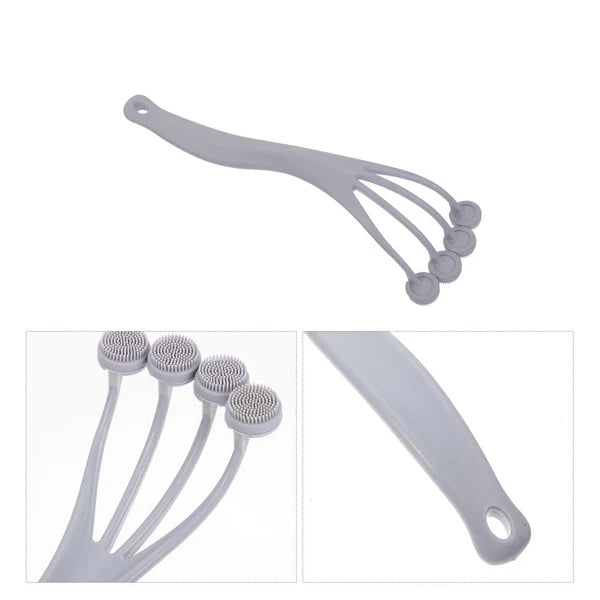 4 PCS Exfoliating Bath Brush Shower Back Massage Scrubbing with Handle