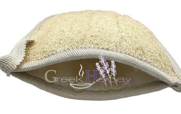 Natural  Loofah Sponge  (Double face Mitt) 7.9"x6.2"inches(20x16cm) Kalymnos