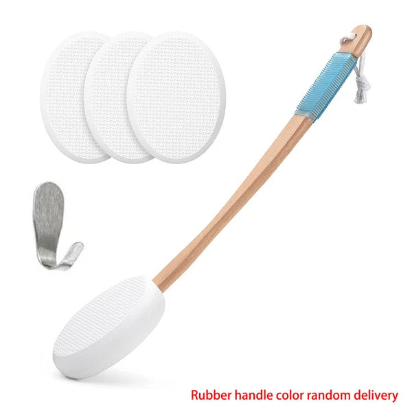 Bath Sanding Brush, Lotion Applicator for Your Back, Back Applicator with 4 Pad