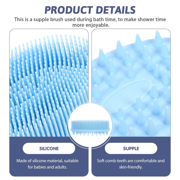 3 PCS Silicone Bath Brush Baby Body Brushes for Shower Shampoo Washing