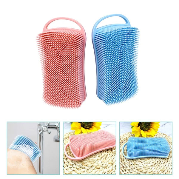 2 Pcs Silicone Shampoo Man Shower Scrubber for Body Brushes