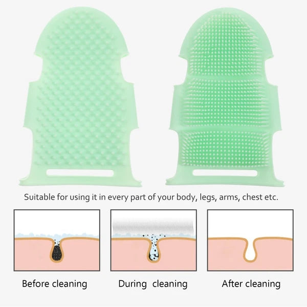 Miss Child Silicone Body Scrubber Shower Spa Mitt Exfoliator Brush