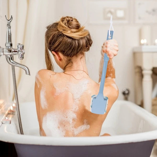 2 pcs Household Bath Brush Practical Shower Brush Back Cleaning Brush for