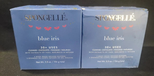 ❤Best Price FREE SHIPPING Lot 2x ❤ SPONGELLE BLUE IRIS DUO- 5.5oz  30+ USES❤