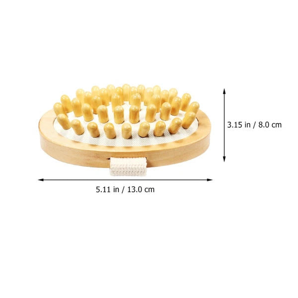 1PC Wooden Massage Brush Head No Handle Body Bath Massage Brush (Wood Color)