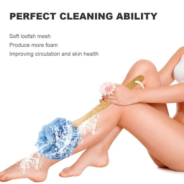 Loofah with Handle, Loofah on a Stick, Shower Sponge with Handle, Bath Brush