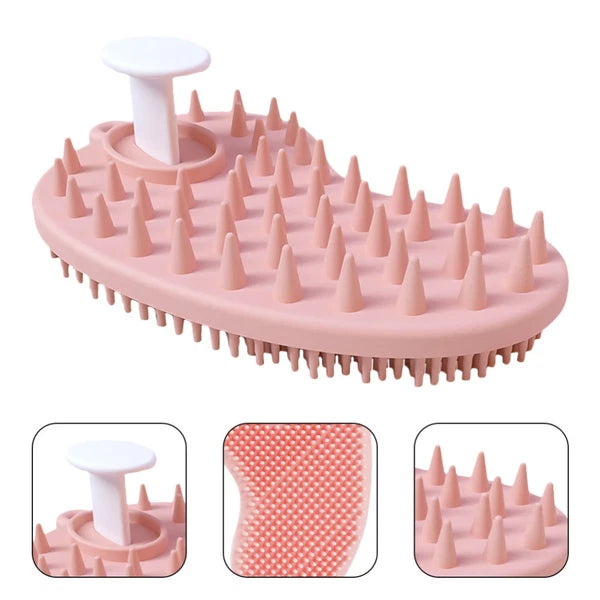 Shampoo Massage Brush Silicone Bath with Hole Soft Cleaning