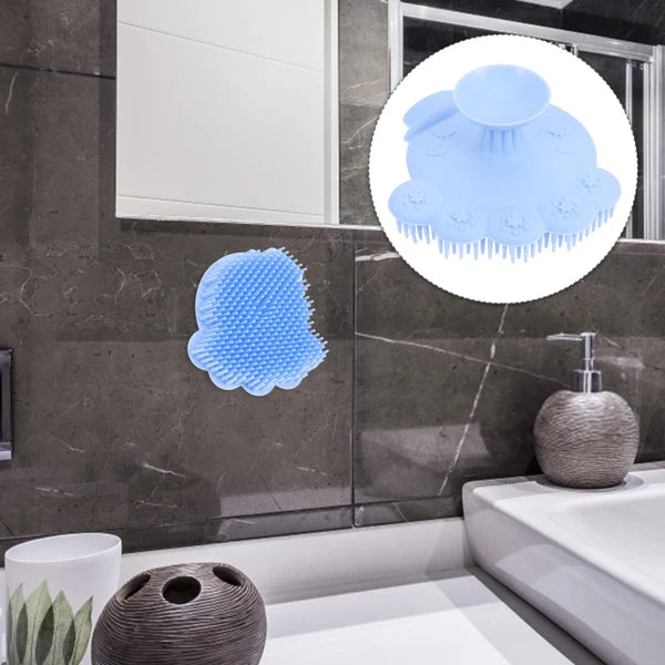 2 Pieces Silicone Shampoo Bath Massage Shower Scrubber