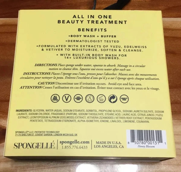 Spongelle HONEY BLOSSOM Infused Shower Body Wash Buffer Sponge 3oz💥