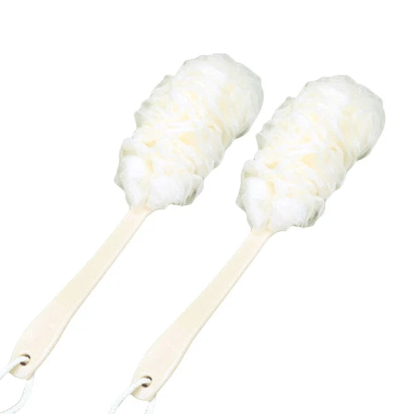 2 Pcs Rub The Back Bath Flowers Bathroom Scrubber Body Brush with Handle