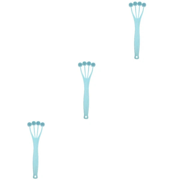 3 Pieces Exfoliating Bath Brush Man Scrubber with Handle Body Cleaning