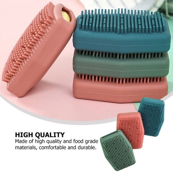 3 Pcs Silicone Bath Brush Body Exfoliator Skin Scrubber Man Cleaning Tools Back