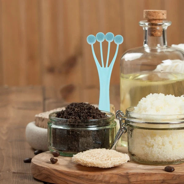 3 Pieces Exfoliating Bath Brush Man Scrubber with Handle Body Cleaning