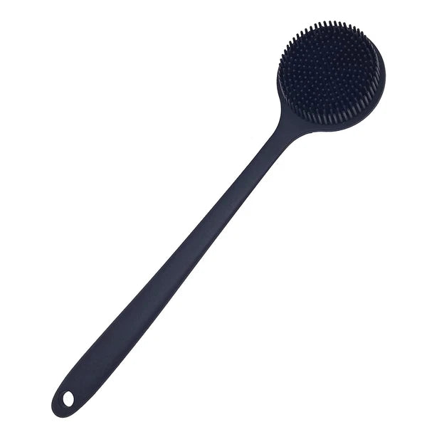 ✅ NEW- Silicone Back Scrubber for Shower Body Brush w/ Long Handle Black