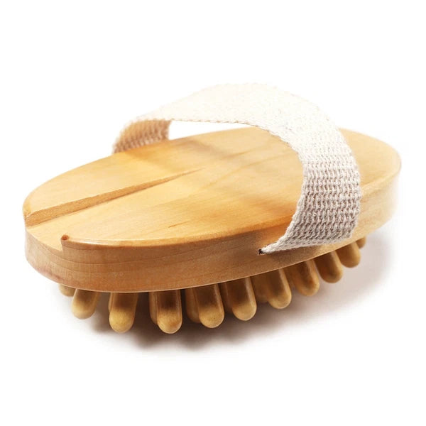 1PC Wooden Massage Brush Head No Handle Body Bath Massage Brush (Wood Color)