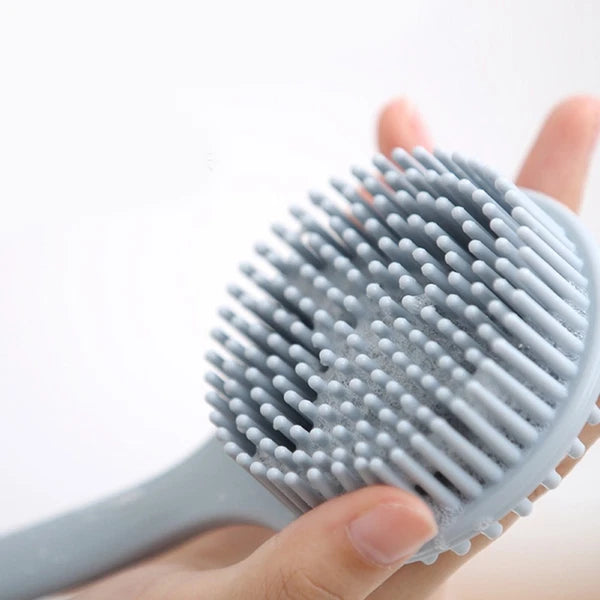 Wood Back Brush Body Scrubber Bath Silicone Exfoliator for Shower