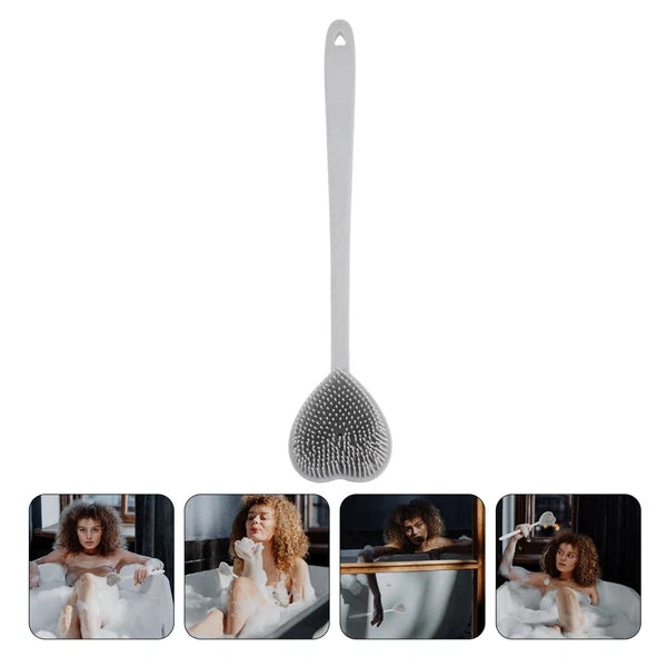 Heart-shaped Bath Brush Shower Exfoliator Scrubber Long Handle Bathing