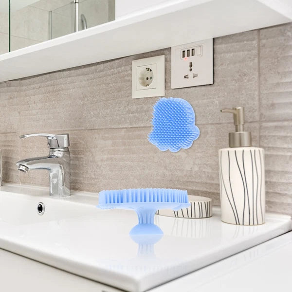 2 Pieces Silicone Shampoo Bath Massage Shower Scrubber