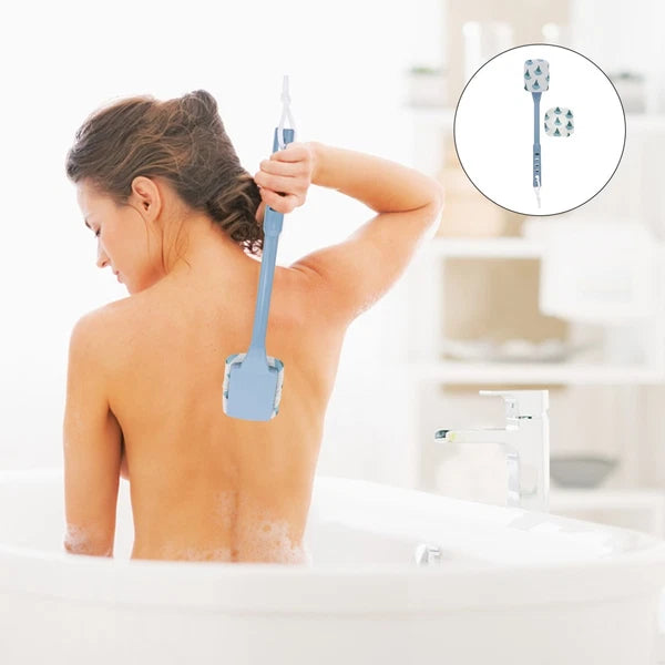 2 pcs Household Bath Brush Practical Shower Brush Back Cleaning Brush for