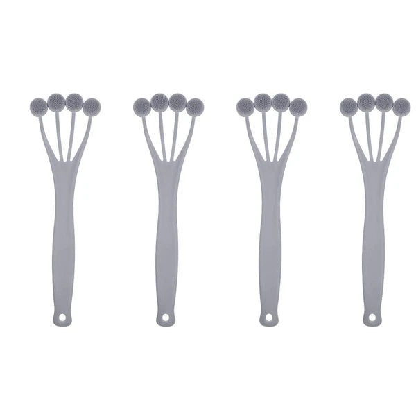 4 PCS Exfoliating Bath Brush Shower Back Massage Scrubbing with Handle