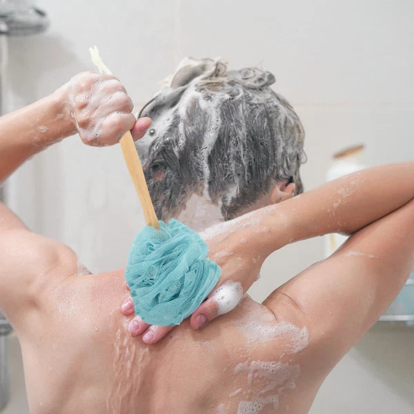 4 Pcs Bath Brush Rubs Back Ball Miss Body for Shower Long-handled Loofah