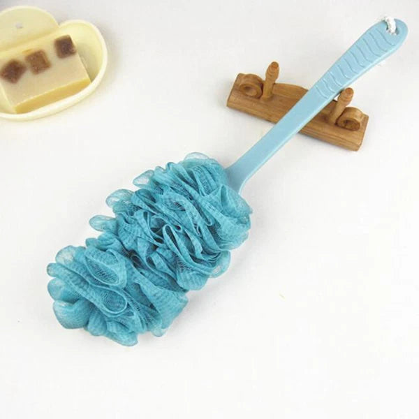 Bath Sponge Back Cleaner Brush and Towel Shower Scrubber Long Handle