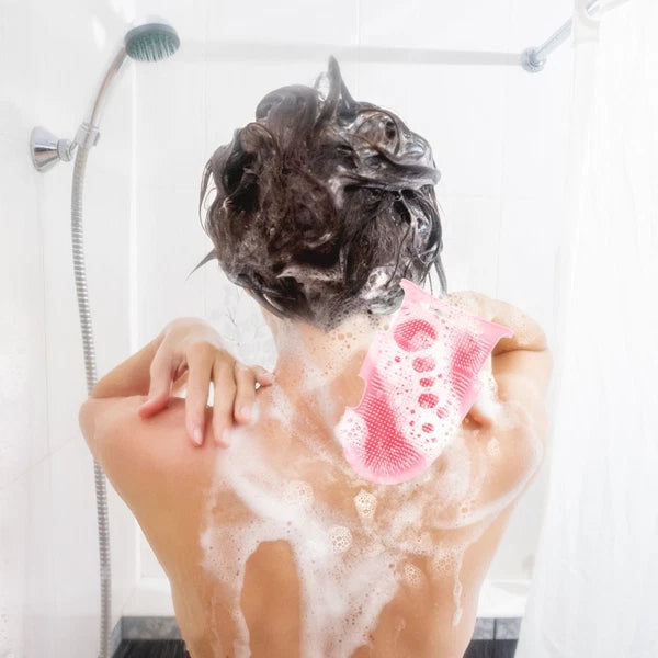 Bath Brush Elderly Miss Shower Scrubber for Body Soft Silicone Cleansing