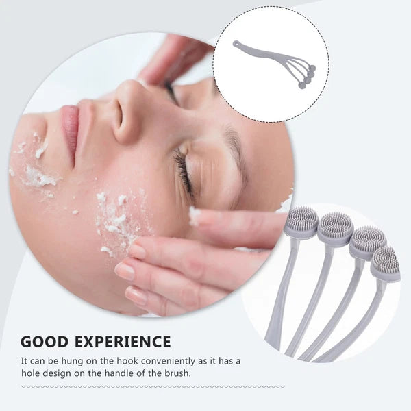 4 PCS Exfoliating Bath Brush Shower Back Massage Scrubbing with Handle