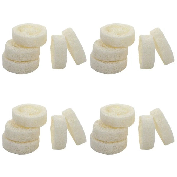 4 Pieces Loofah Shower Brush Bath Sponge Adults Scourer Travel Pad Soap Holder