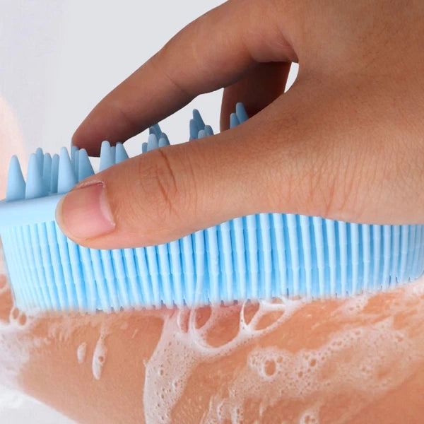 2 Pcs Bath Massage Handheld Scrubber Silicone Brushes