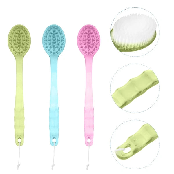 3pcs Long Handle Bath Scrubber Back Brush Massage Brush Bath Brush