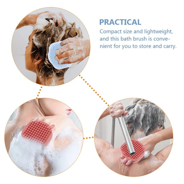 2 Pcs Shampoo Bath Brush Travel Child Body Scrub Shower Scrubber