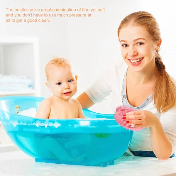 3Pcs Shampoo Silicone Hair Brush Kids Massage Bath Brush Scrubber