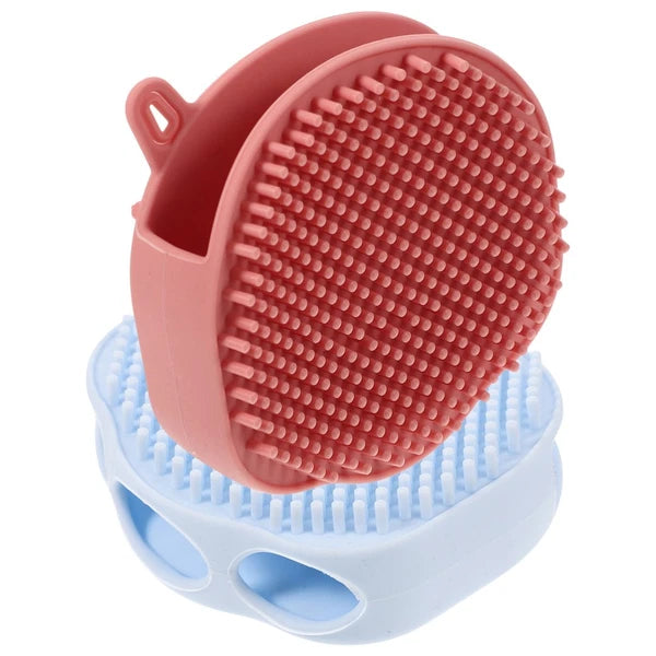 2 Pcs Shampoo Bath Brush Travel Body Exfoliator Scrubber Scrubbing