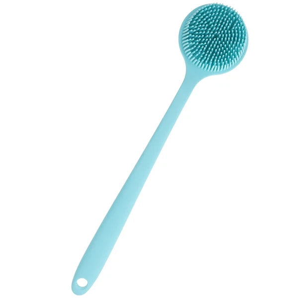 2 Pieces Long Handle Bath Brush Silicone Body Scrubber Exfoliation for Back