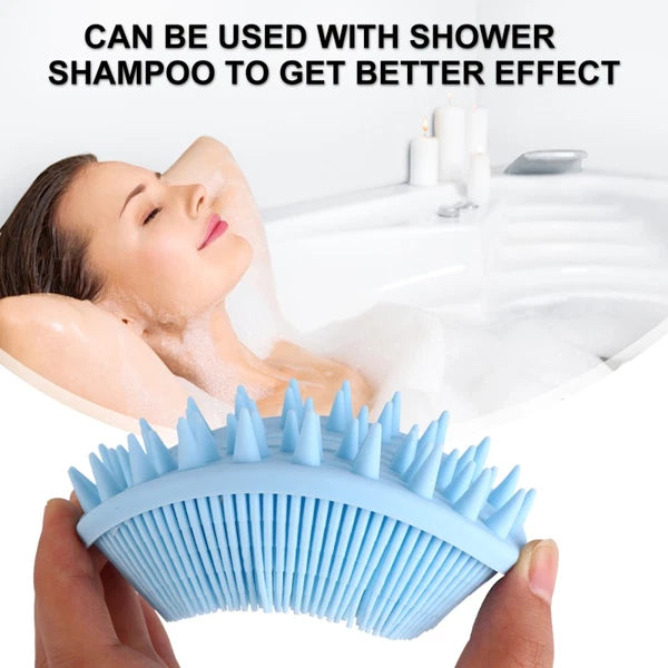 2 Pcs Bath Massage Handheld Scrubber Silicone Brushes