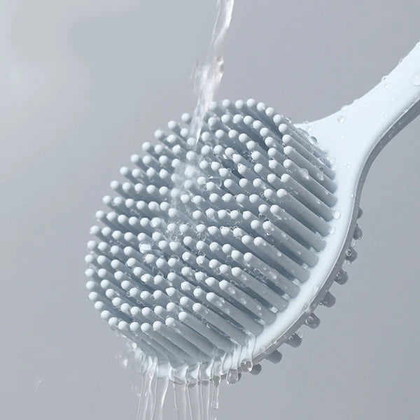 Wood Back Brush Body Scrubber Bath Silicone Exfoliator for Shower