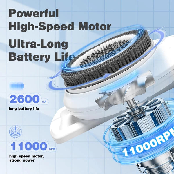 Smart Wall Mounted Exfoliating Brush, Electric Body Scrubber with 4 Replaceab...